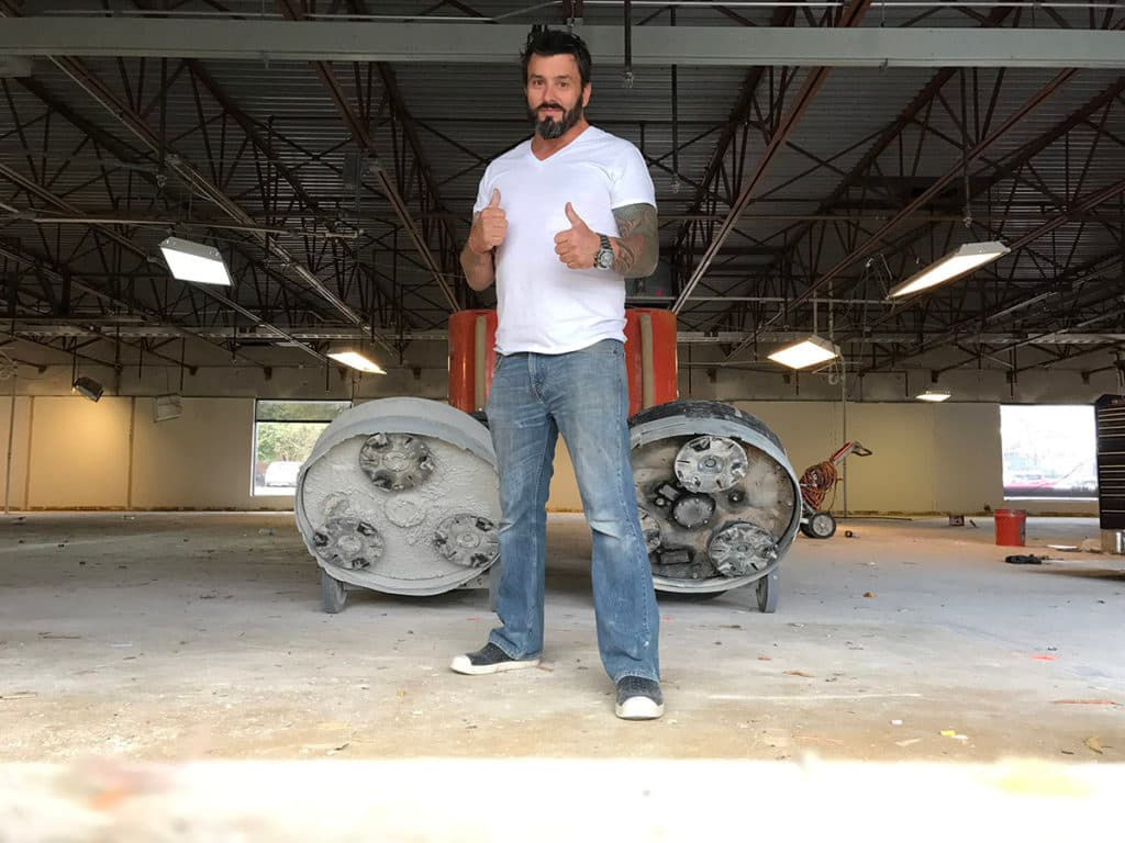 Polished concrete flooring project in Austin, Texas