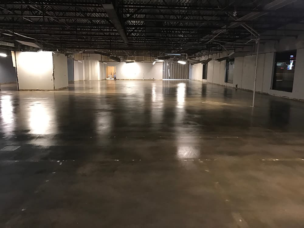 Professional concrete overlay or polished finish project