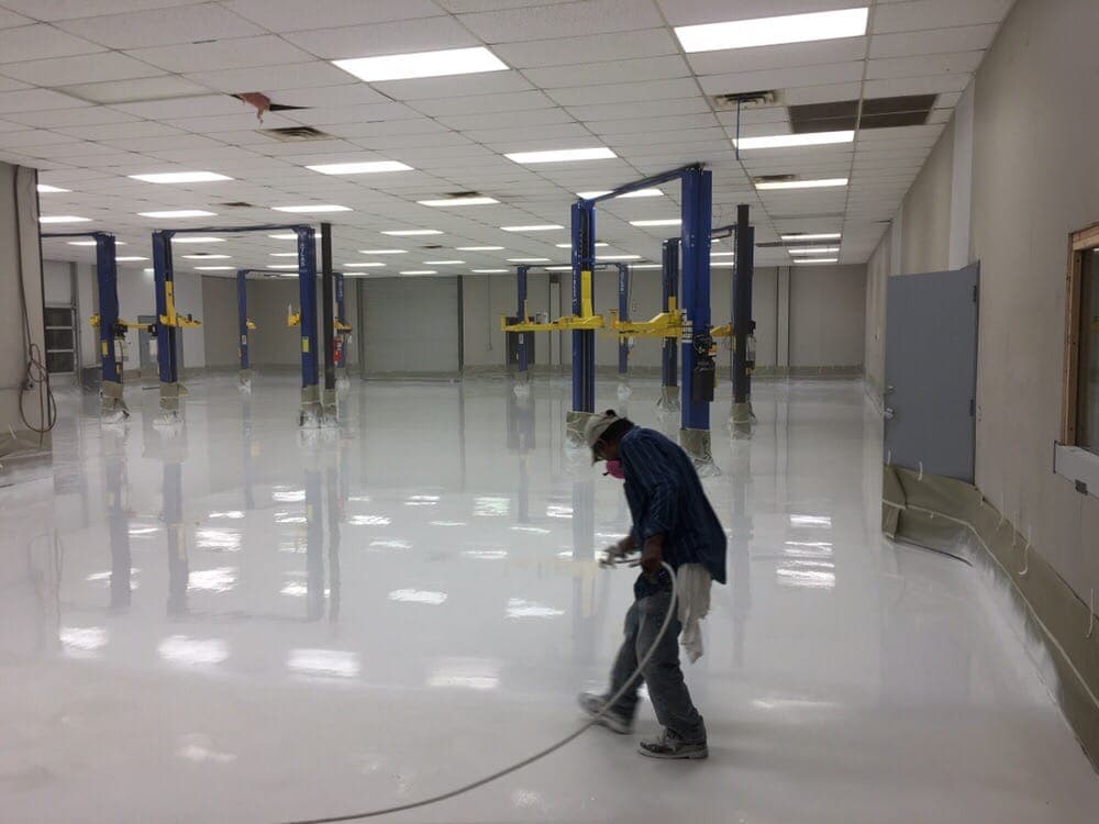 Finished concrete floor with clean modern appearance
